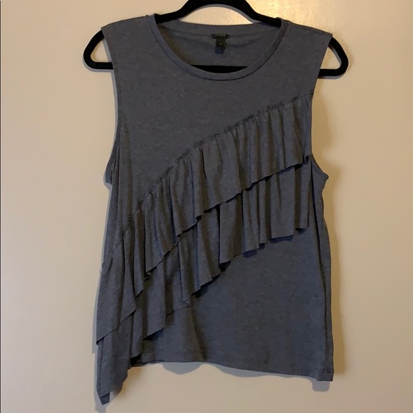 J. Crew Drapey Ruffle Tank Top - Picture 2 of 5